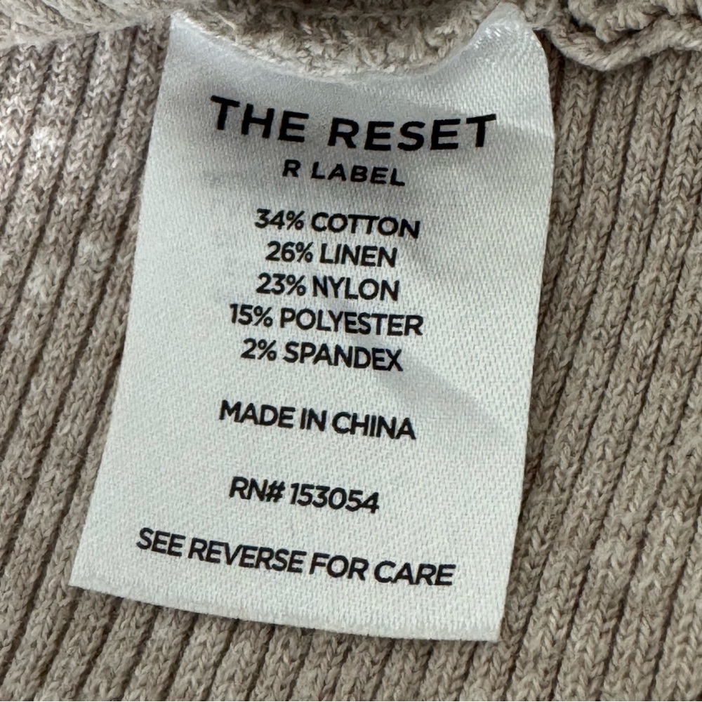 The Reset R Label Ribbed Pullover Linen Blend Top Sweater Size XL - Picture 8 of 13